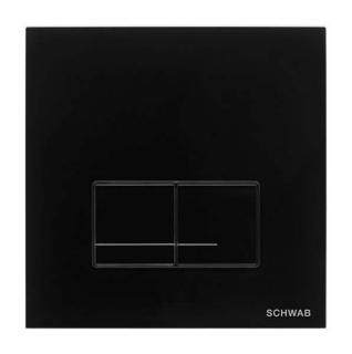 Szklany przycisk spłukujący Schwab Arte Duo Glass Black z podwójnym spłukiwaniem 4060420238