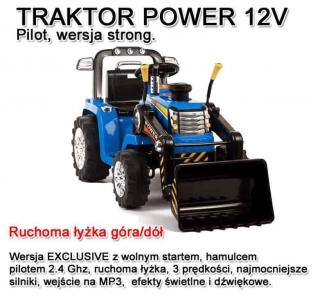 NAJMOCNIEJSZY TRAKTOR Z ŁYŻKĄ  I PILOTEM 12V TRZY PRĘDKOŚCI/1005A