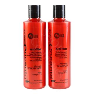 Encanto DO BRASIL Anti-Frizz Zestaw Szampon + Odżywka, zapobiega skręcaniu i puszeniu się włosów, 2x236ml