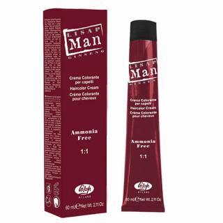 Lisap Man, Farba do włosów dla mężczyzn Nr 4 Kasztan, bez amoniaku, 60ml