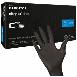 MERCATOR NITRYLEX BLACK Rękawice nitrylowe czarne rozmiar M 100 sztuk