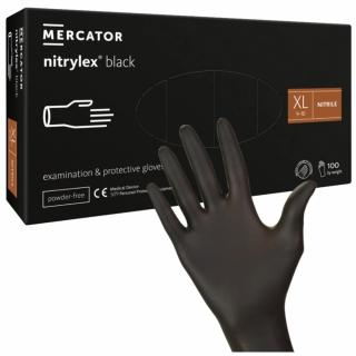 MERCATOR NITRYLEX BLACK Rękawice nitrylowe czarne rozmiar XL 100 sztuk