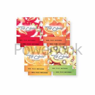 NTop Choice mini pilniczki do paznokci fruit, dwustronne, gradacje 180, komplet 6 sztuk