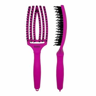 Olivia Garden Fingerbrush Amazonki Neon Purple, szczotka z włosiem z dzika, Medium