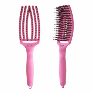 Olivia Garden Fingerbrush Bubble Pink - Szczotka do włosów z włosiem z dzika, Medium, Amazonki Róż po zdrowie