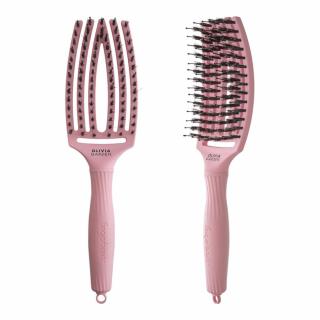 Olivia Garden Fingerbrush Soft Pink - Szczotka do włosów z włosiem z dzika, Medium, Amazonki Róż po zdrowie