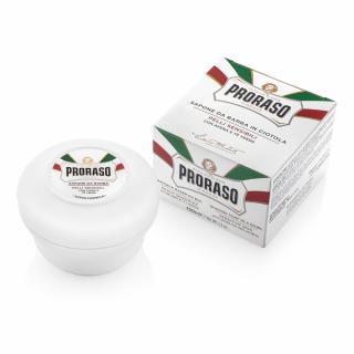 PRORASO Mydło do golenia w tyglu do skóry wrażliwej, linia biała, 150ml