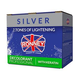 RONNEY Silver Keratin Profesjonalny bezpyłowy rozjaśniacz do włosów z Keratyną do 7 tonów, 500g