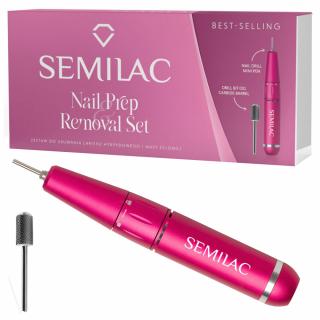 SEMILAC NAIL PREP  REMOVAL SET Zestaw frezarka do paznokci mini pen + frez 001