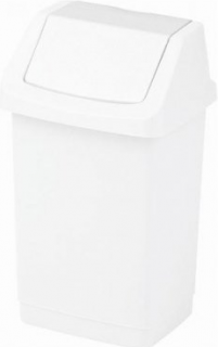 Biały kosz na śmieci z uchylną pokrywą 25 l plastikowy Akcesoria do łazienki