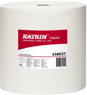 Czyściwo papierowe przemysłowe w dużej rolce Katrin XL białe Czyściwo przemysłowe w roli, czyściwo papierowe w rolce,