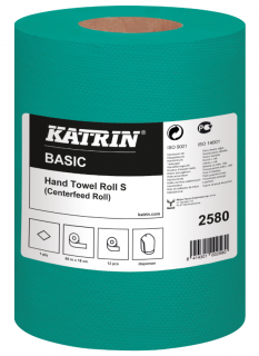 Jednowarstwowy zielony ręcznik papierowy w roli 12szt. Katrin Basic Hand Towel Roll S Green
