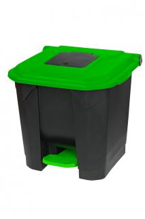 Kosz na odpady otwierany przyciskiem nożnym 30l zielona pokrywa Kosz na odpady medyczne, Kosz na śmieci pedałowy 30l