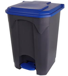 Kosz na odpady otwierany przyciskiem pedałowym 45l z niebieską pokrywą Kosz na odpady medyczne, Kosz na śmieci pedałowy 45l