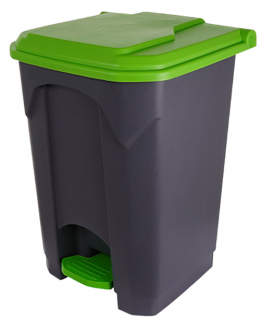 Kosz na odpady otwierany przyciskiem pedałowym 45l z zieloną pokrywą Kosz na odpady medyczne, Kosz na śmieci pedałowy 45l