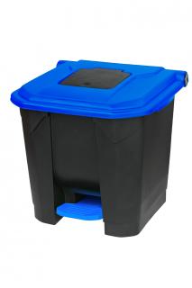 Niebieski kosz na odpady otwierany przyciskiem nożnym 30l Kosz na odpady medyczne, Kosz na śmieci pedałowy 30l