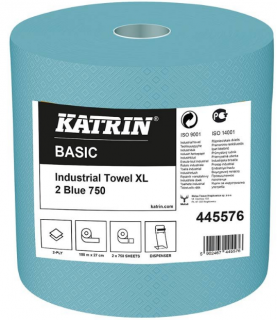 Niebieskie dwuwarstwowe makulaturowe czyściwo Katrin Basic 187 m