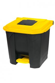 Żółty kosz na odpady otwierany przyciskiem nożnym 30l Kosz na odpady medyczne, Kosz na śmieci pedałowy 30l