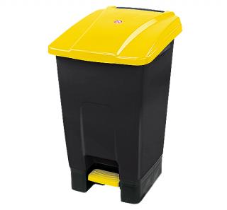Żółty kosz na śmieci otwierany przyciskiem pedałowym 70 L Kosz na odpady medyczne, Kosz do szpitala