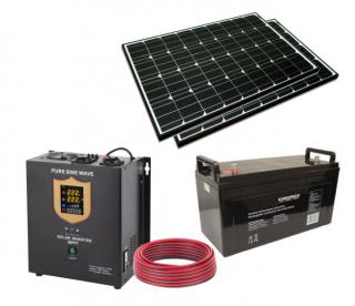 Zestaw solarny Sinus 230V / 1000VA / 1200Wh