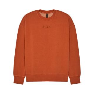 BLUZA FOX WORDMARK OVERSIZED FLEECE CREW COGNAC