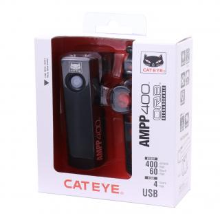 CatEye zestaw oświetlenia AMPP400 HL-EL084RC / SL-LD160RC ORB