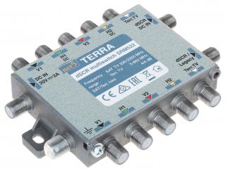 MULTISWITCH PRZELOTOWY UNICABLE I/II SRM-522 5 WEJŚĆ / 5  WYJŚĆ + 2 WYJŚCIA UNICABLE TERRA