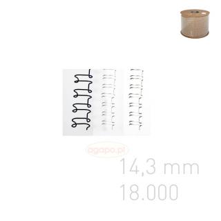 Grzbiety drutowe na szpuli - O.WIRE 3:1" - 14,3 mm - czarny - 18,000 oczek