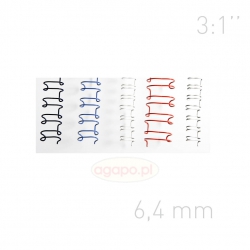 Grzbiety drutowe - O.WIRE 3:1" - 4,8 mm - czarne - 100 sztuk