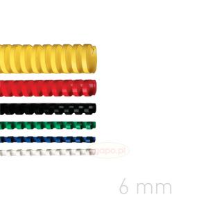 Grzbiety plastikowe - O.COMB 6 mm - czerwone