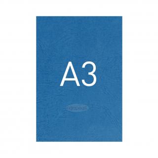 Okładki kartonowe o fakturze skóry - O.UNIVERSAL - 420 x 297 mm (A3) - 100 arkuszy - niebieskie