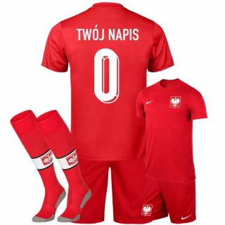 EURO 2024 NIKE Strój JR Polska + Getry TWÓJ NAPIS LEWANDOWSKI 9