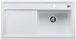 Zlewozmywak Blanco ZENAR XL 6S z korkiem automatycznym i deską szklaną, biały prawa komora 519275