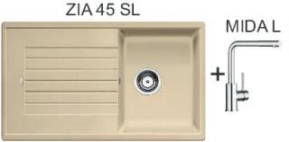 Zlewozmywak Blanco ZIA 45 SL kolory + bateria MIDA L chrom
