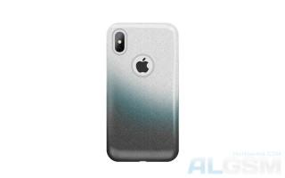 Nakładka GLITTER iPhone X/XS srebrno-czarny