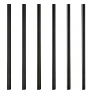 Słomki szklane Lyngby Glass Black 6 szt.