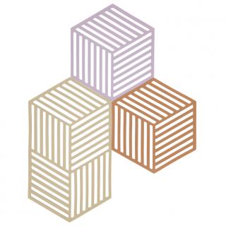 Zestaw 3 podkładek pod naczynia Zone Denmark Hexagon LupinSandTerracotta