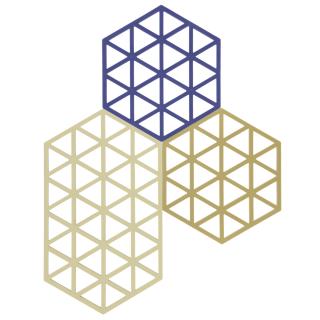 Zestaw 3 podkładek pod naczynia Zone Denmark Triangles KhakiSandIndigo