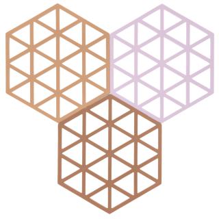 Zestaw 3 podkładek pod naczynia Zone Denmark Triangles LupinSandTerracotta
