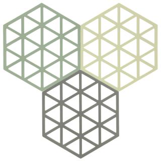 Zestaw 3 podkładek pod naczynia Zone Denmark Triangles RosemaryMatchaTaupe