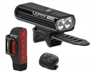 Zestaw lampek rowerowych Lezyne Connect Drive Pro 1000XL 1000lm + Strip Connect Pair 150lm 1000 lumenów lampka przód/ 150 lumenów lampka tył / Lampki rowerowe / oświetlenie rowerowe