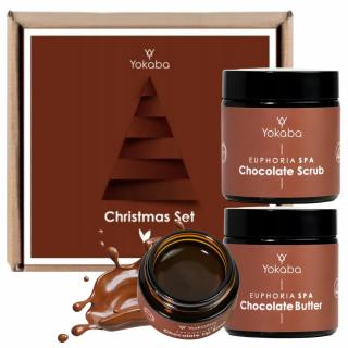 09 Christmas Set Chocolate Scrub ml + Chocolate butter 100ml + Chocolate lip balm 15ml Świąteczny Zestaw kosmetyków Yokaba