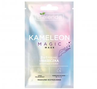 Bielenda KAMELEON MAGIC MASK, 2w1 peeling + maseczka zmieniająca kolor, magiczne oczyszczenie 8g