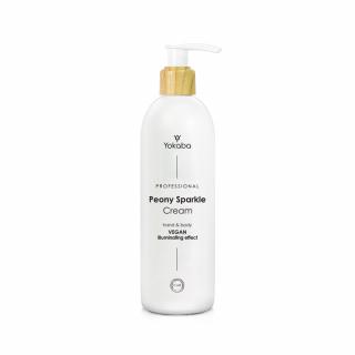 Yokaba Peony Sparkle Cream Professional HandBody Vegan Intensywnie nawilżający krem do rąk i ciała 230ml