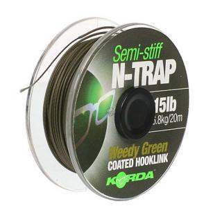 Korda - N-Trap Soft Weed Green 15lb 20m - Plecionka przyponowa w otulinie Plecionka przyponowa w otulinie Korda N-Trap Soft Weed Green 15lb 20m