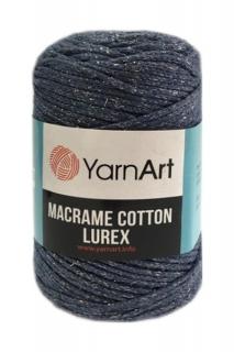 Macrame Cotton Lurex- Jasny Jeans  ze srebrną nicią 730