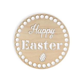 Okrągłe dno ze sklejki-HAPPY EASTER- 15 cm