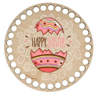 Okrągłe dno ze sklejki- HAPPY EASTER- JAJO- 15 cm