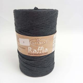 Rafia Stenli Yarn- kolor 3-  CZARNA