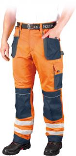 LH-FMNX-T_PGS Pomarańczowe spodnie robocze do pasa z pasami odblaskowymi
